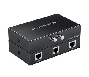 Gigabit Network Switch Selector 2 Ports with Manual 2 Buttons 1000M Ethernet Selector GSW12