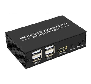 2-Way USB-C/ HDMI 4K KVM Switch 2-Port USB KVM Switcher Dual 4K HDMI KVM-UCHD462P