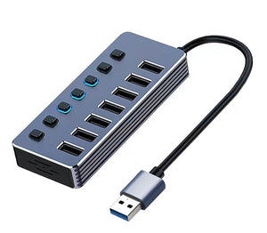 7-Port USB 3.0 Data Hub with Individual On/ Off Switches and Power Supply UH37S