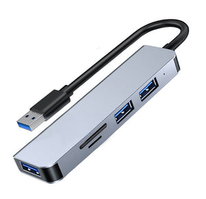 USB 3.0 Data Hub with 2-Slot SD/ TF Card Reader 5-in-1 USB Multiport Adapter UHCR52