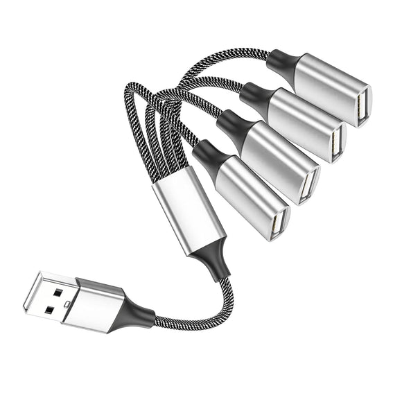 USB Hub USB Splitter Y Cable Data and Charging USB 1 to 4 Extension Cord UHC241