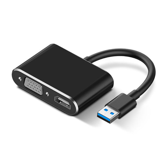 USB 3.0 to HDMI and VGA Dual Video Adapter 1080P@60Hz Video Card U3HV21