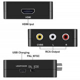 HDMI to RCA Adapter HDMI to AV RCA CVBs Composite Video Audio Converter HD2AV