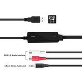 USB Audio Capture Card 3.5mm and L/R 2RCA Audio Recording Interface UACP01