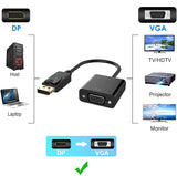 DisplayPort to VGA Adapter DP to VGA 1080P HD Video Converter DP2VGA01