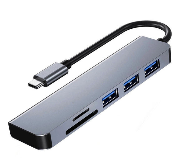 USB C Data Hub with 2-Slot SD/ TF Card Reader Type-C 5-in-1 Multiport Adapter UCHR32